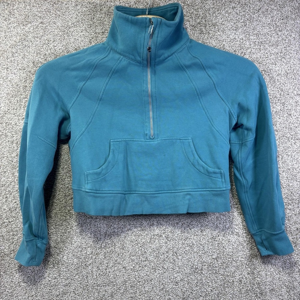 Lululemon Scuba Oversized Half‎ Zip Funnel Neck Pullover Teal Blue XS/S W3FJ6S